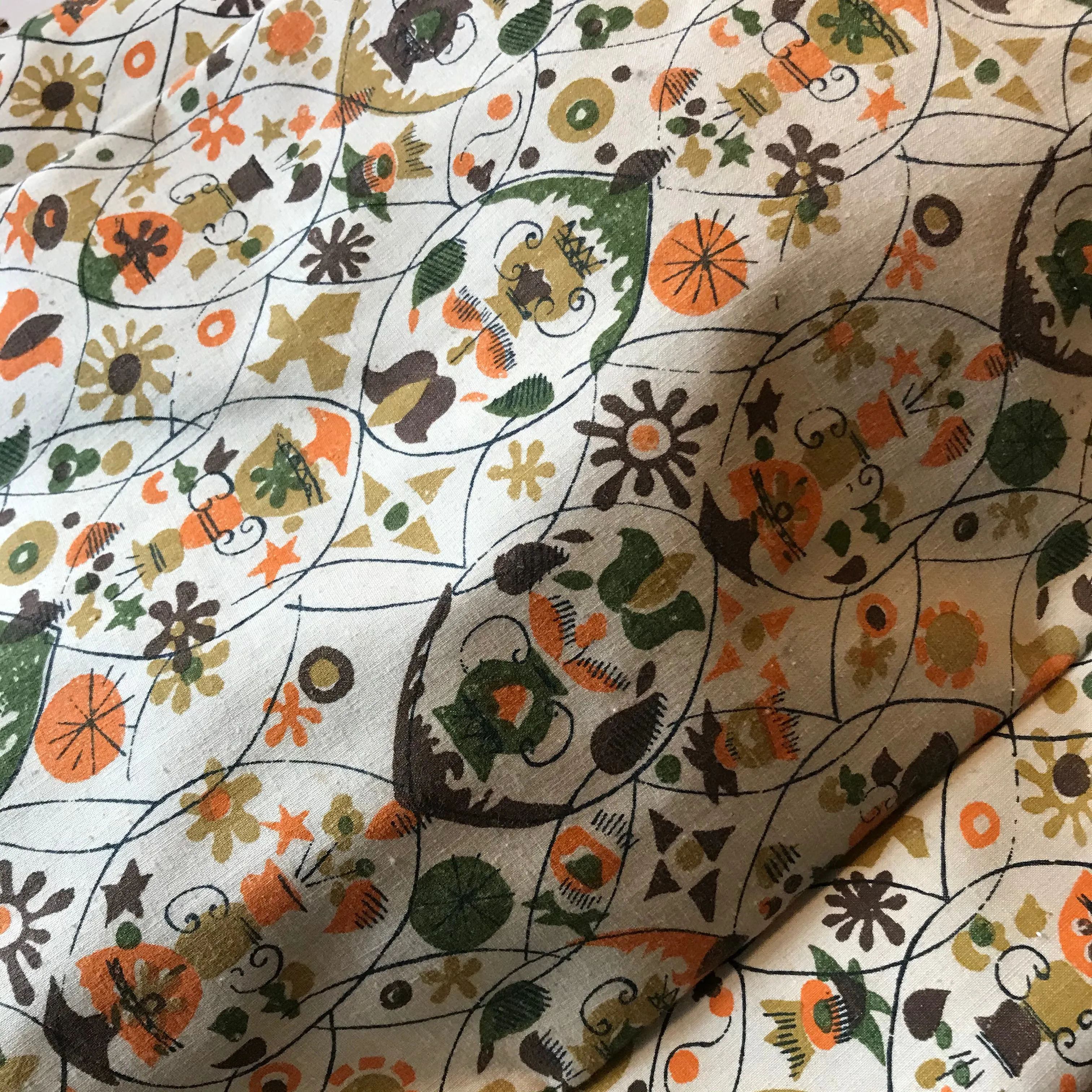 Colonial Inspired Novelty Print Canvas Shoe Bag circa 1960s