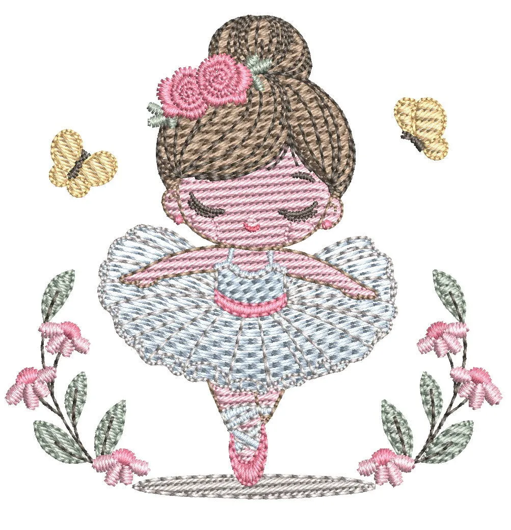 Elegant Ballerina Embroidery Design Pack – 7 Sizes
