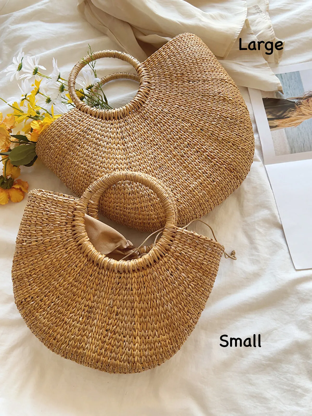 Elena Handbags Handmade Summer Straw Purse
