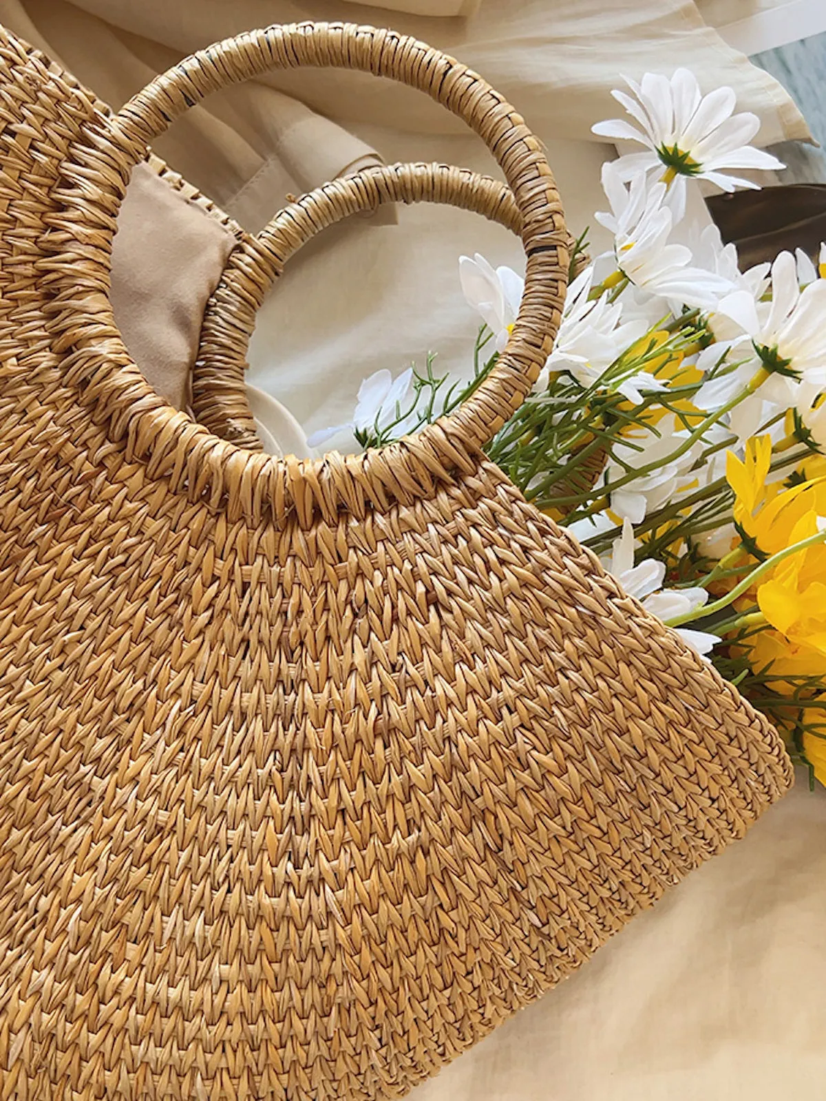 Elena Handbags Handmade Summer Straw Purse
