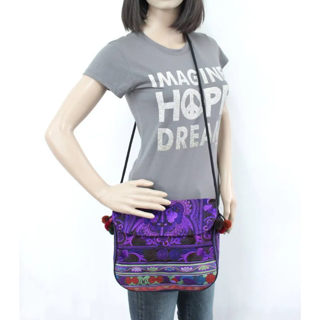 Embroidered Birds Crossbody Bag - Thailand