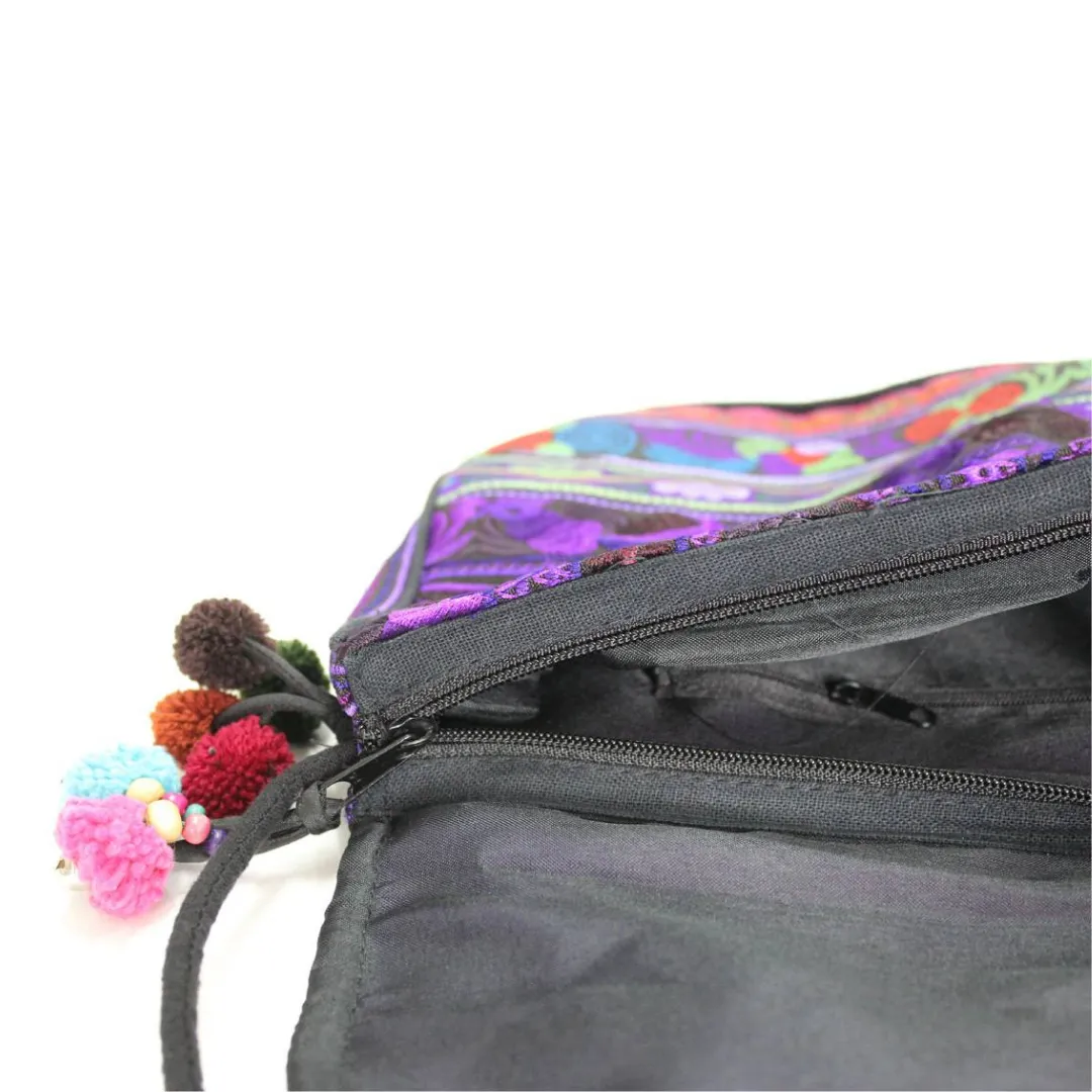 Embroidered Birds Crossbody Bag - Thailand