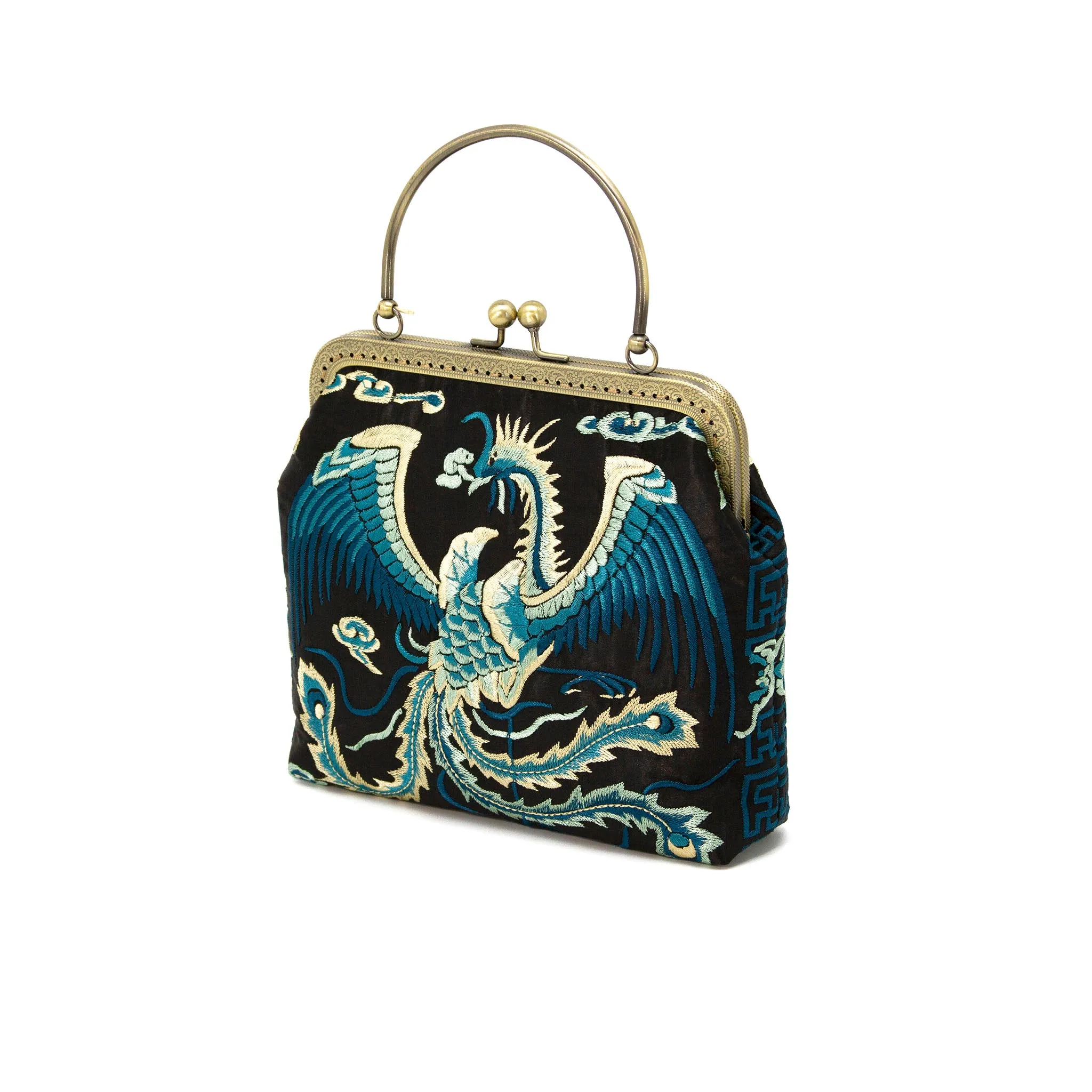 Embroidered Phoenix Evening Bag, Bridal Clutch,Prom Accessories-i7bags