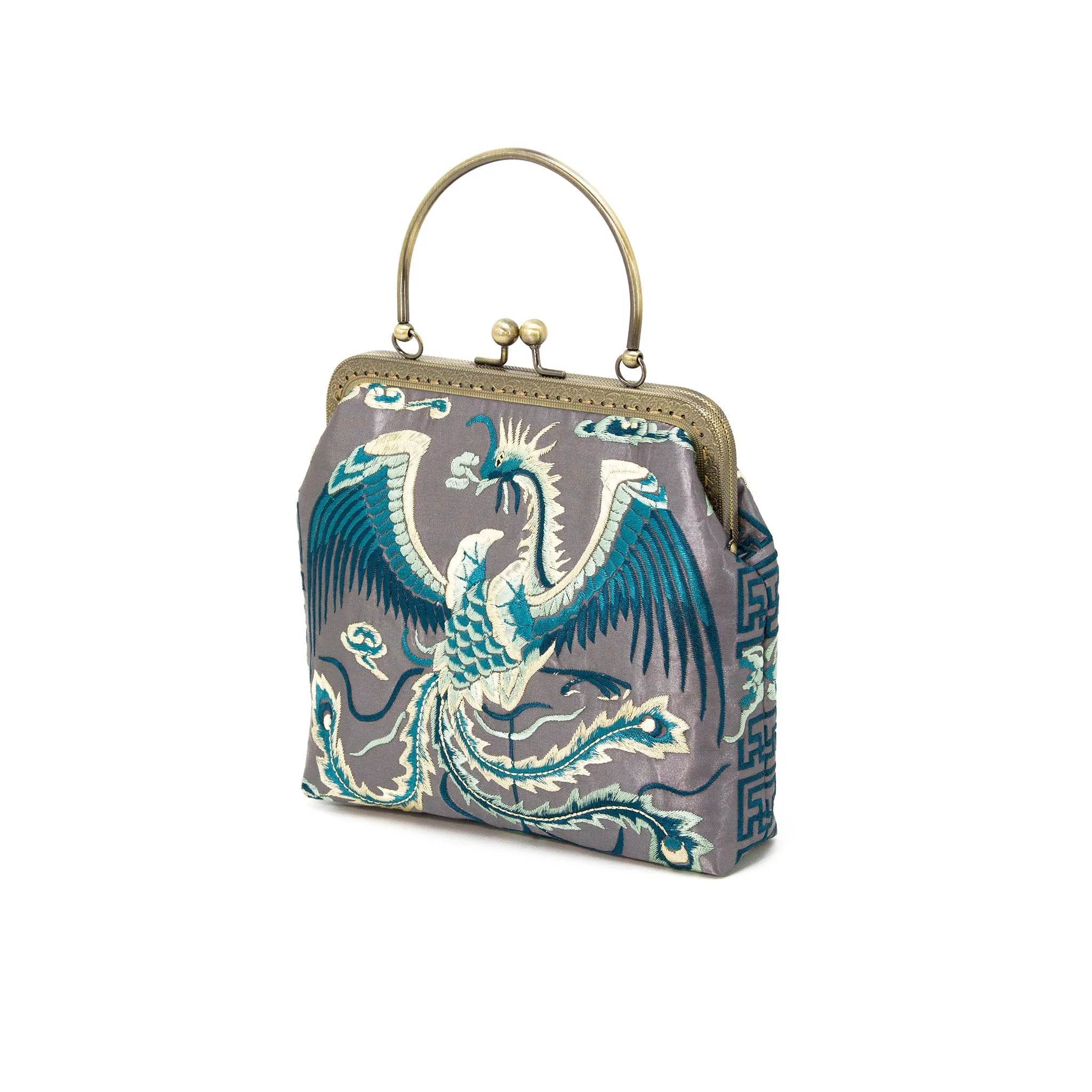 Embroidered Phoenix Evening Bag, Bridal Clutch,Prom Accessories-i7bags