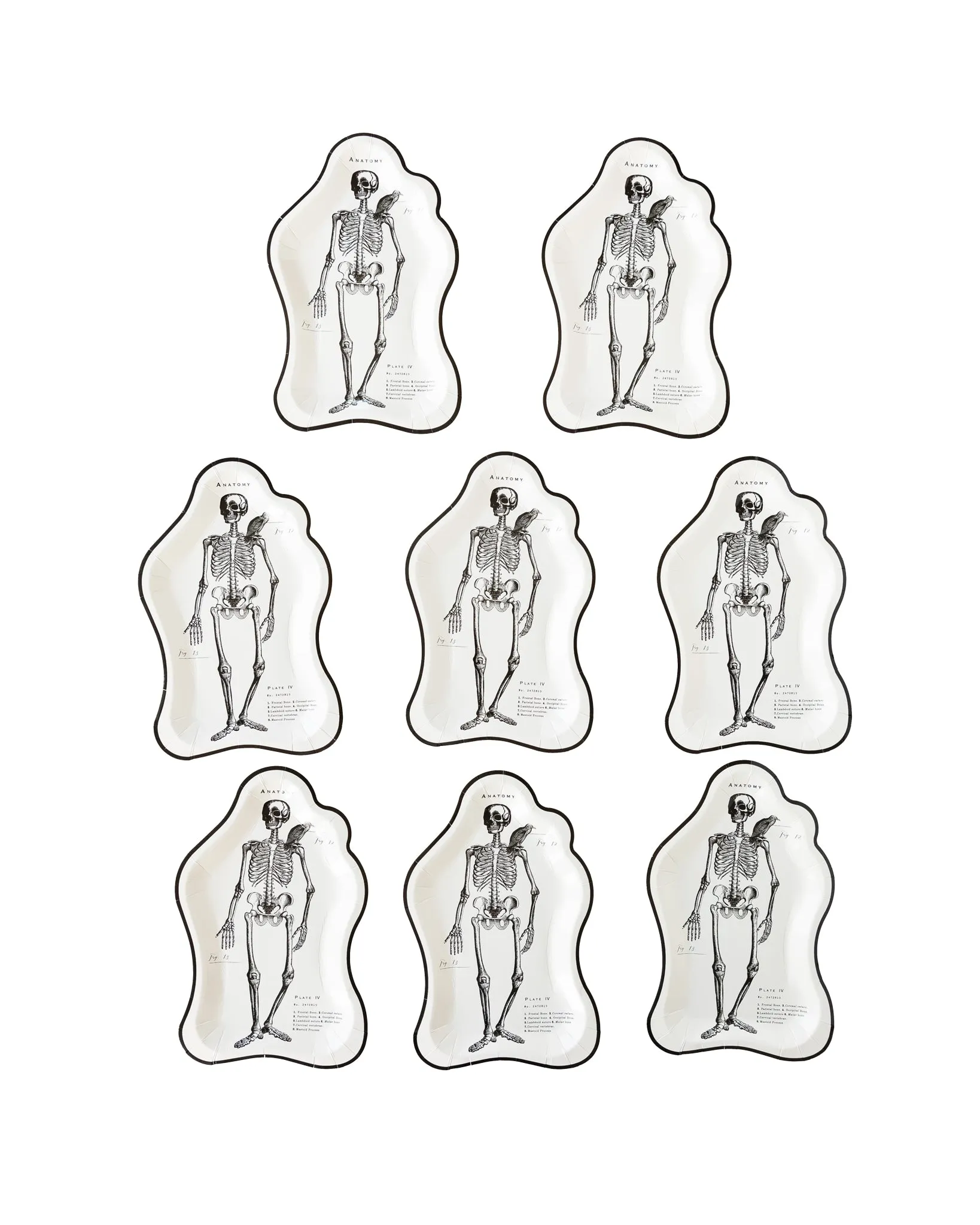 EPH941 -  Ephemera Halloween Skeleton Shaped Plate