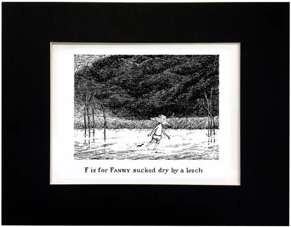 F is for Fanny sucked dry by a leech Print