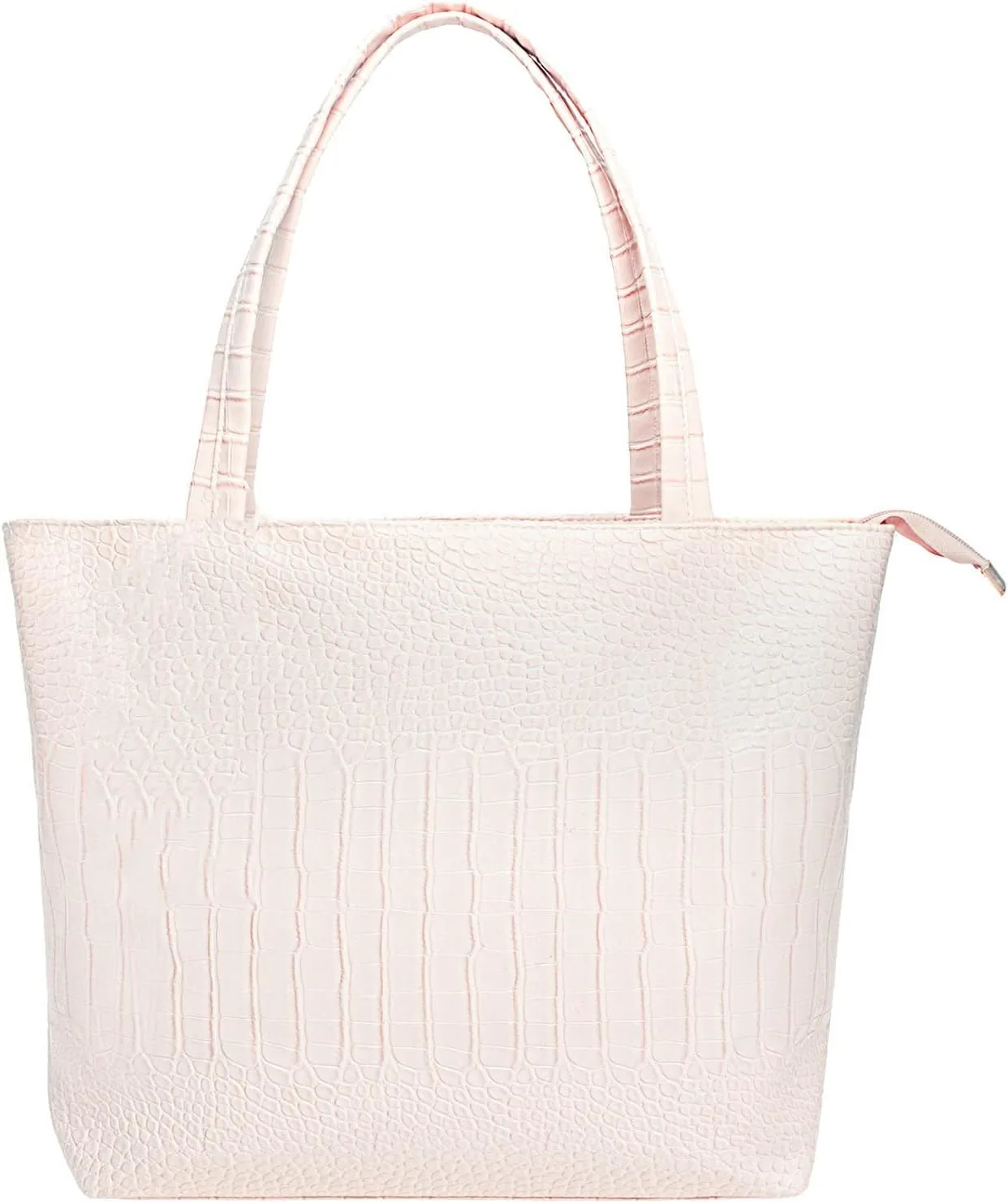 Fashionable Blue Crocodile Printed Tote Style Handbag