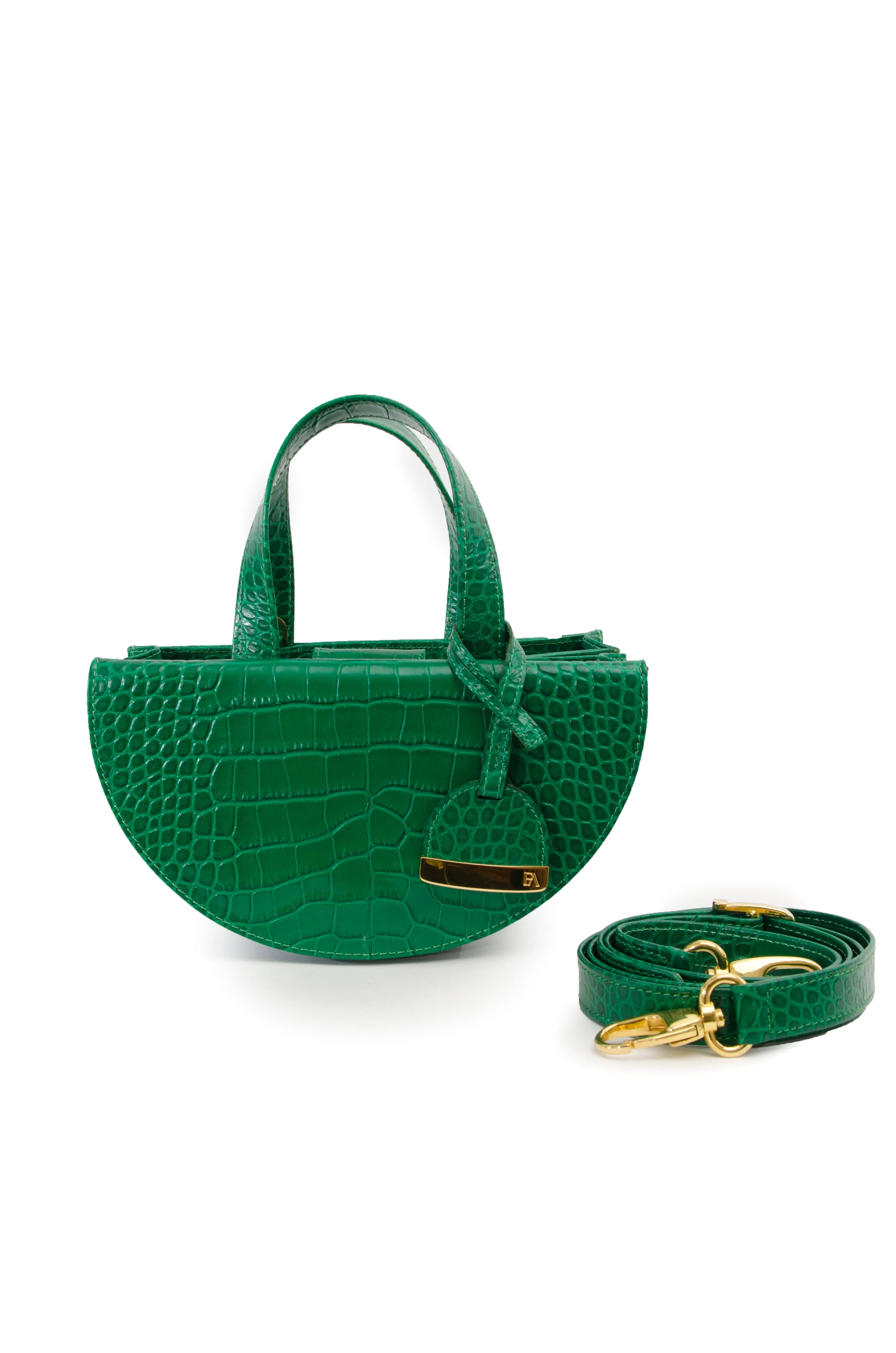 Forest Green Half Moon Reina Bag