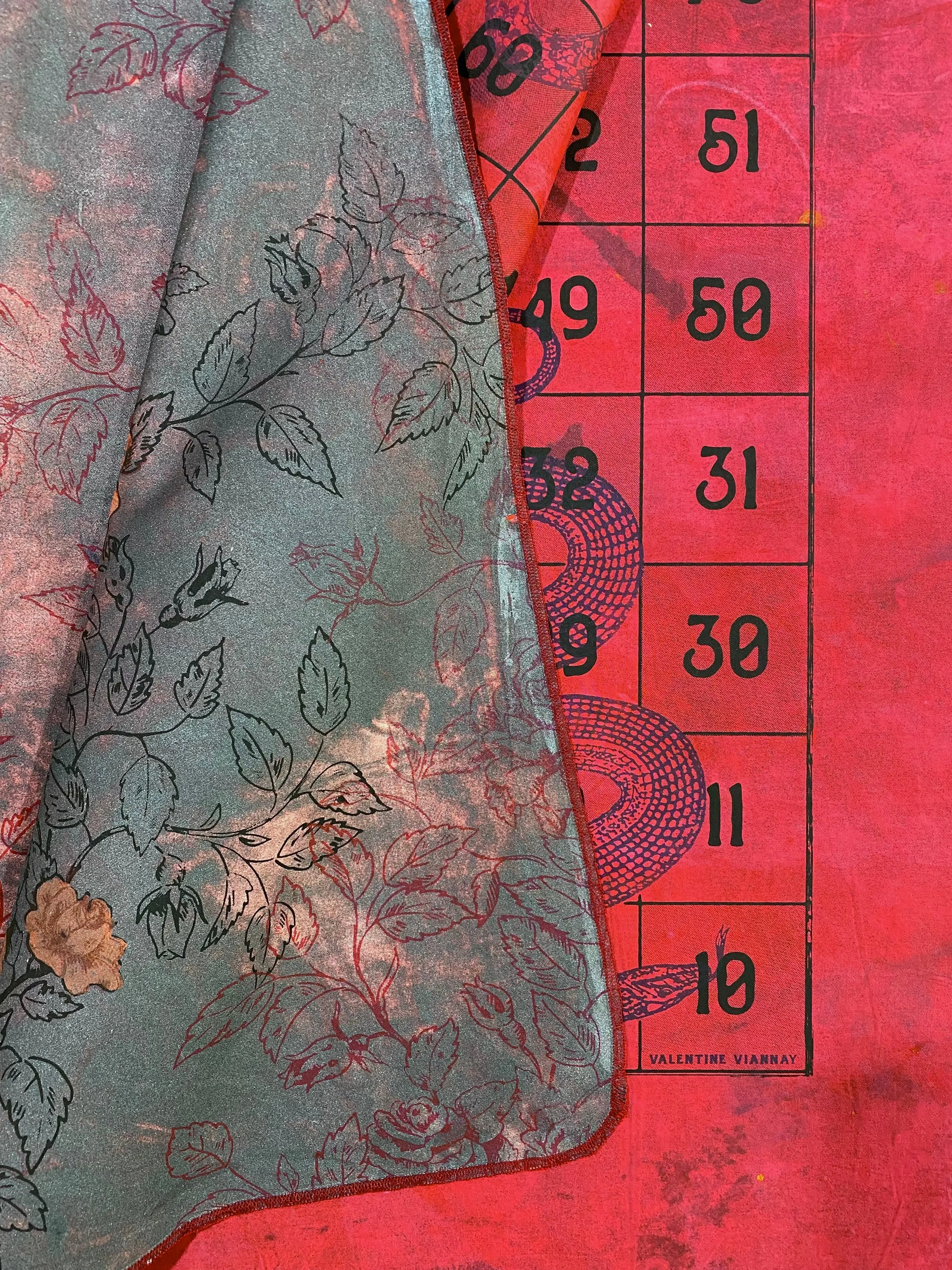 Furoshiki 3 roses and snake & ladders game - sold