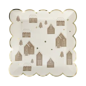 GBD1141 - Gingerbread Scattered House 9" Plate