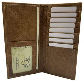 Genuine Leather Long Bifold Checkbook Cover Wallet Multi Card Pocket Holder USA Series RFID154HU