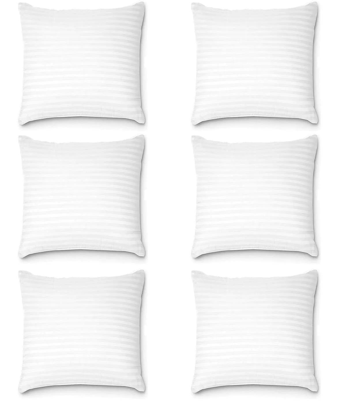 Habitat square pillow 14x14 Inches, Set of 6, Regina Microfiber Hotel Quality Premium Fibre Soft Cushion Filler - White