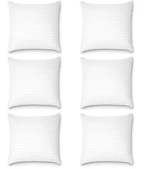 Habitat square pillow 14x14 Inches, Set of 6, Regina Microfiber Hotel Quality Premium Fibre Soft Cushion Filler - White
