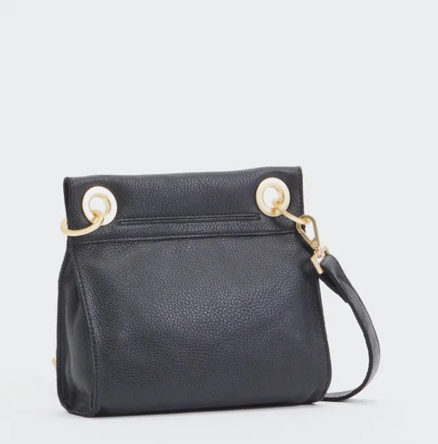 Hammitt Tony Small Black/Brush Gold Red Zip