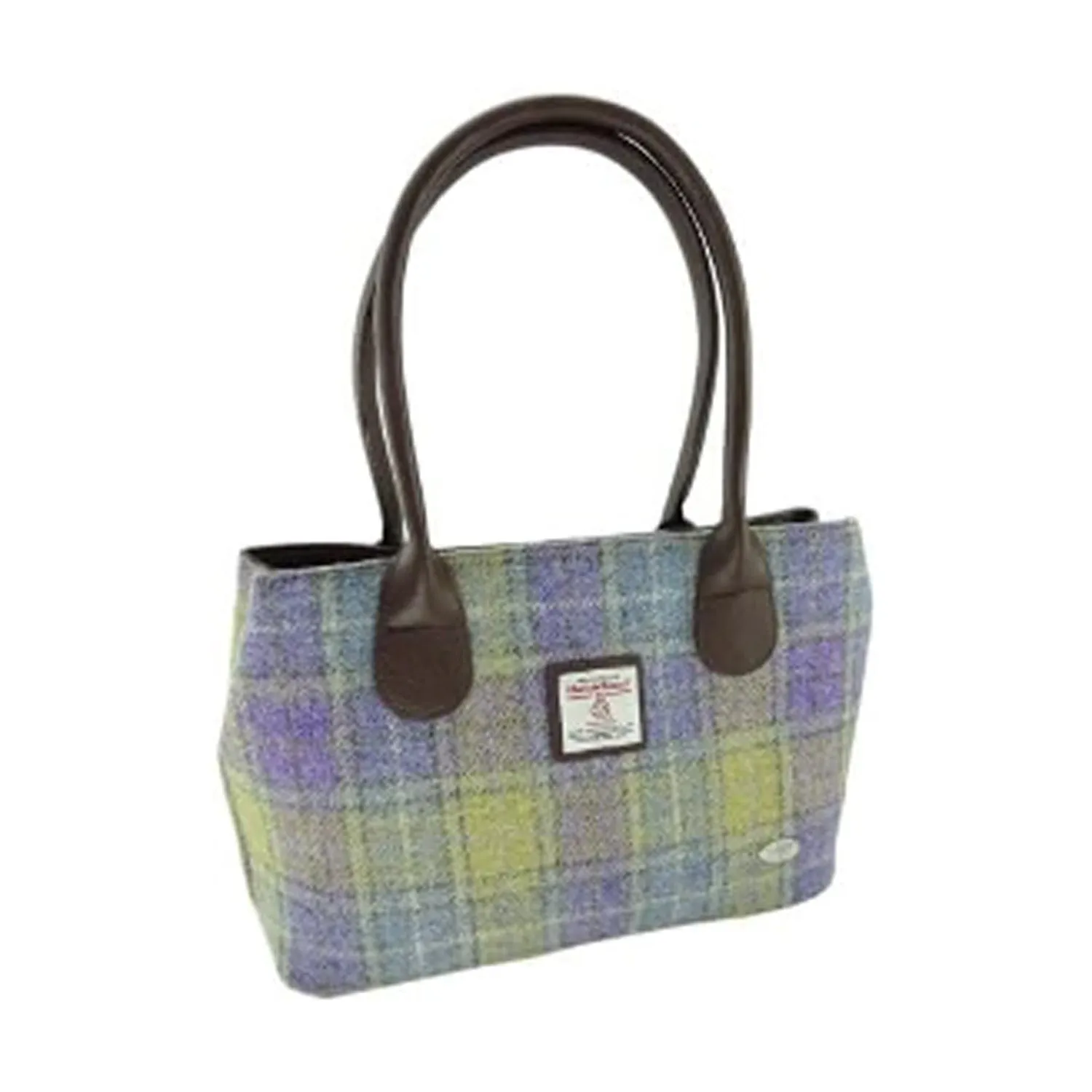 Harris Tweed Classic Handbag Muted Lilac/Green Check