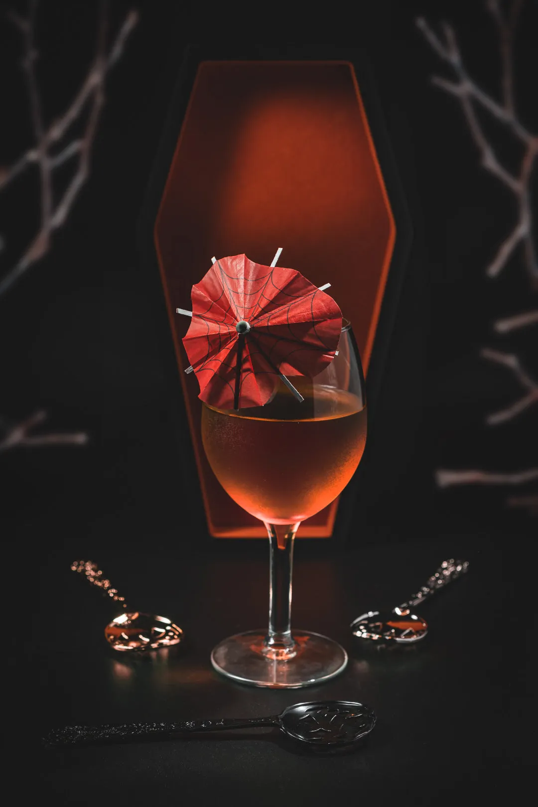 Haunted Spirits 'Valloween Red' | Spooky Cocktail Umbrellas [15 Pack]