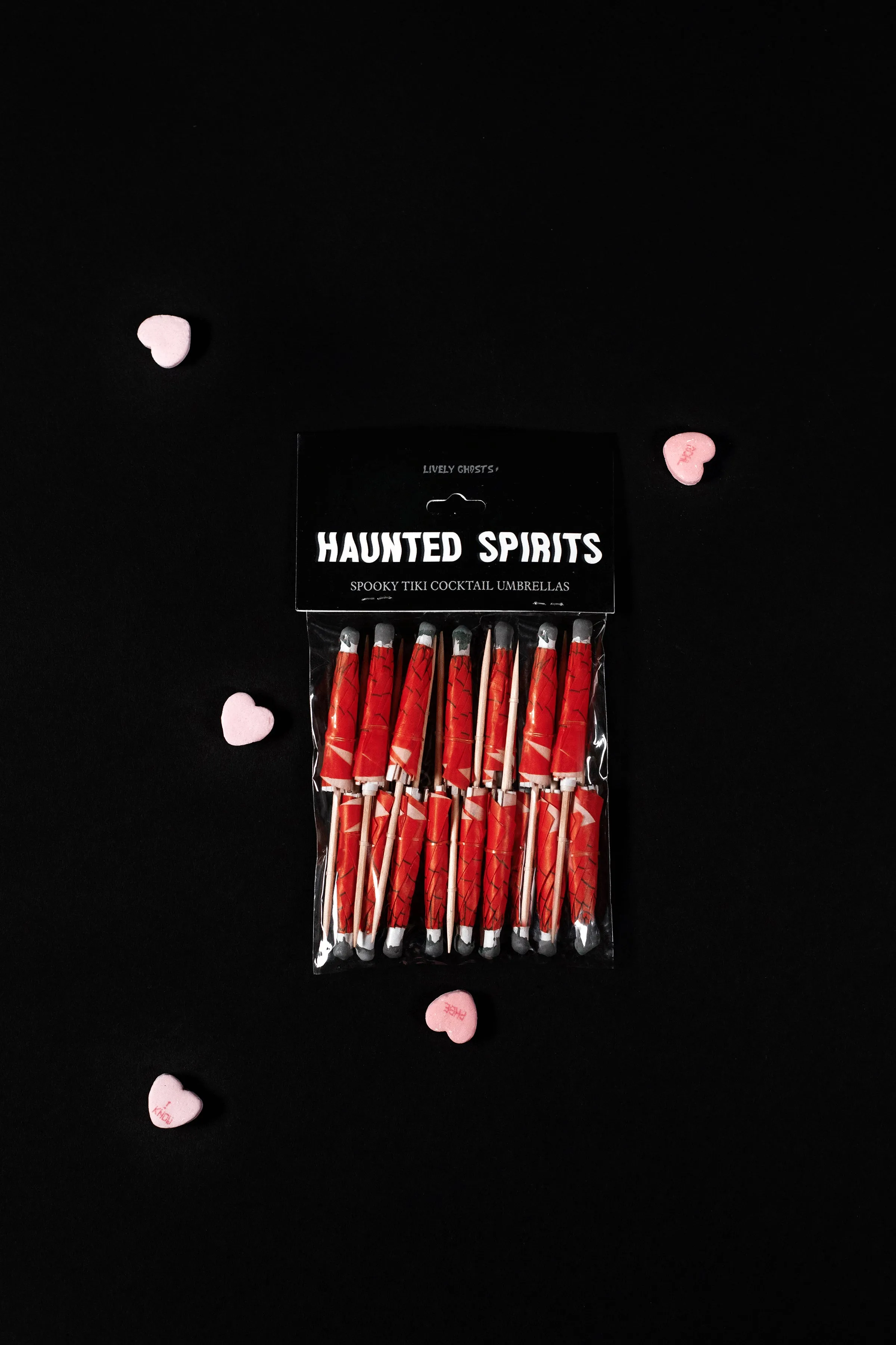 Haunted Spirits 'Valloween Red' | Spooky Cocktail Umbrellas [15 Pack]