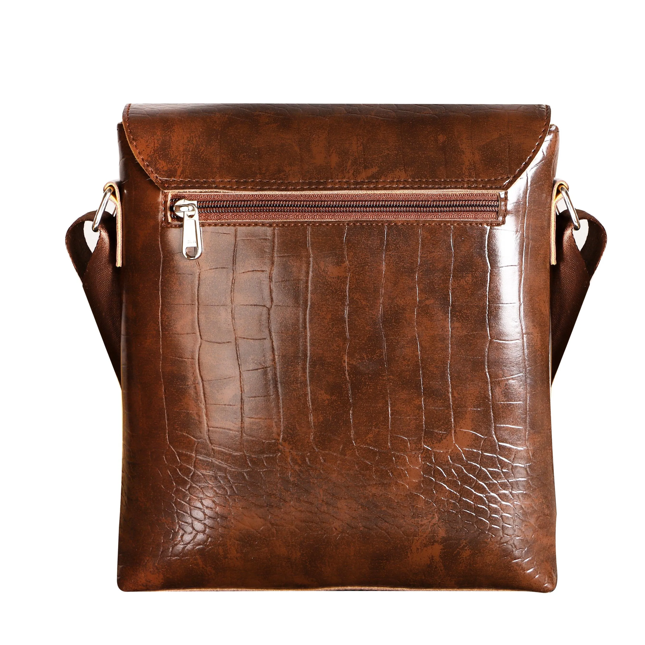 Jaxer Brown Leather Sling Cross Body Travel Office Side Shoulder Bag for Men and Women - JXRSB115