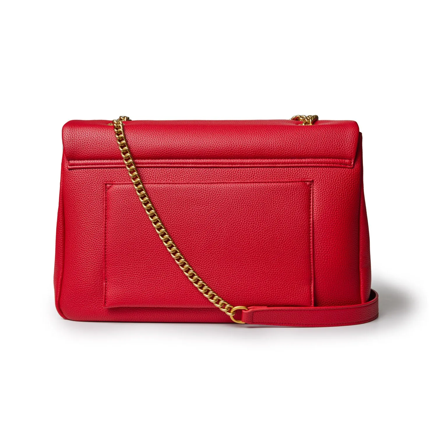 LARGE PEBBLE FLAP BAG - RED