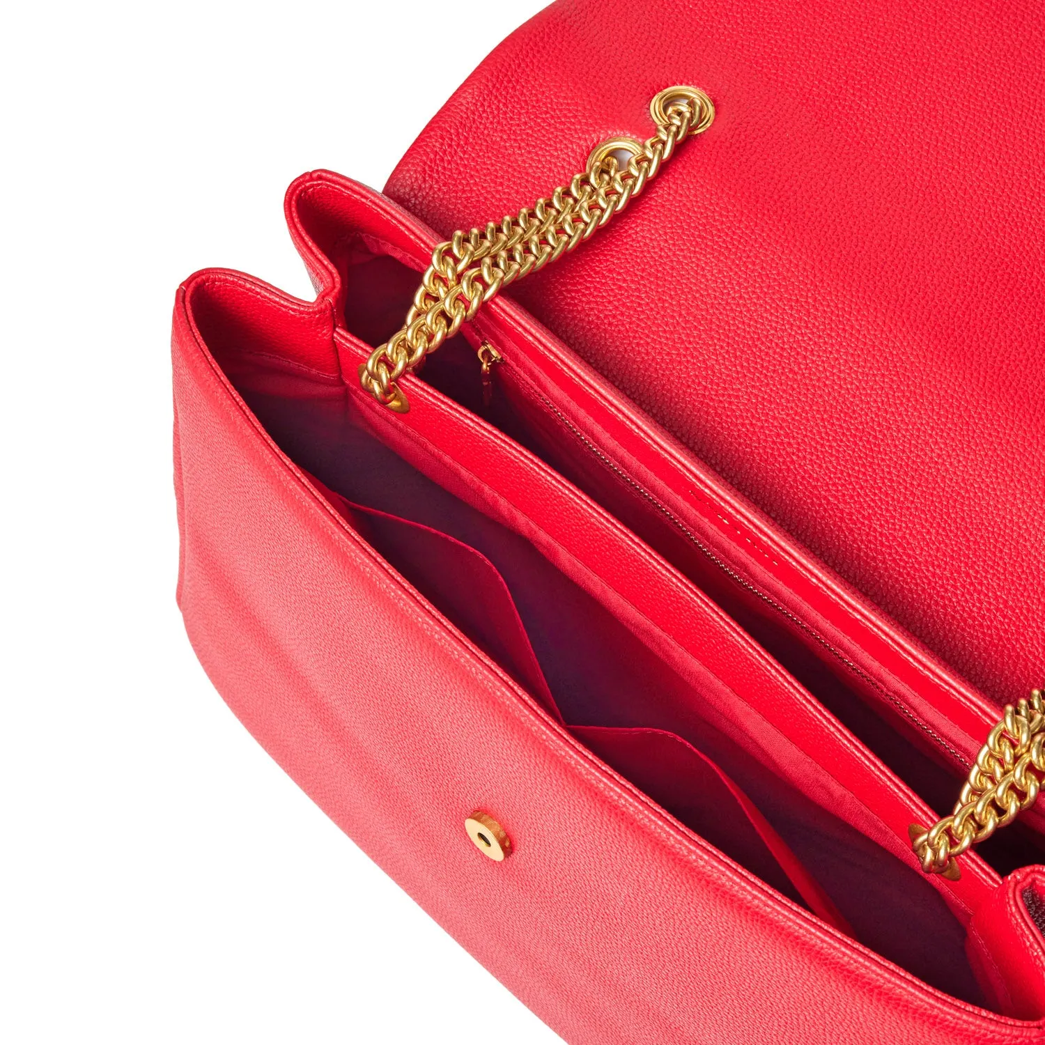 LARGE PEBBLE FLAP BAG - RED