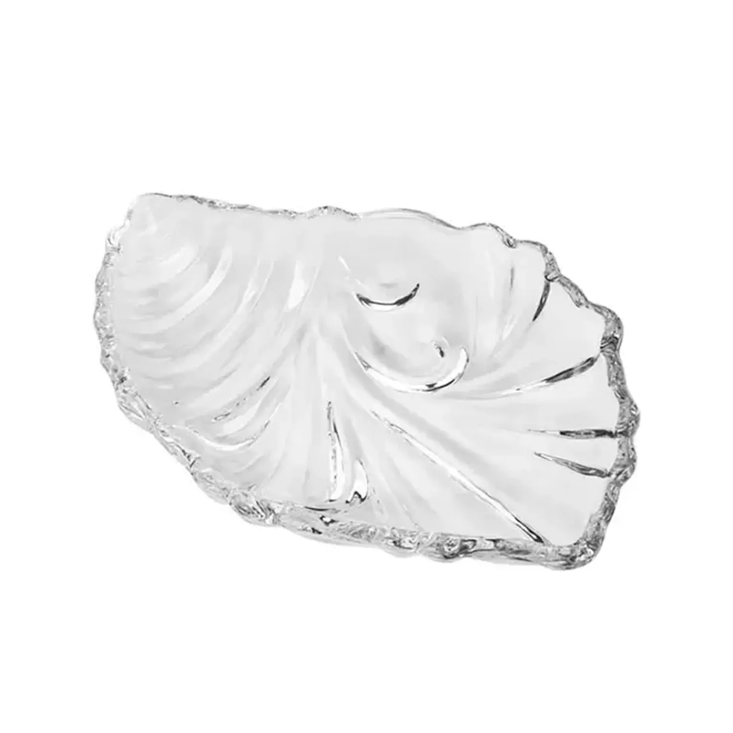 Leaf shaped Glass Serve tray of snacks, Mukhwaas, and ice cream.