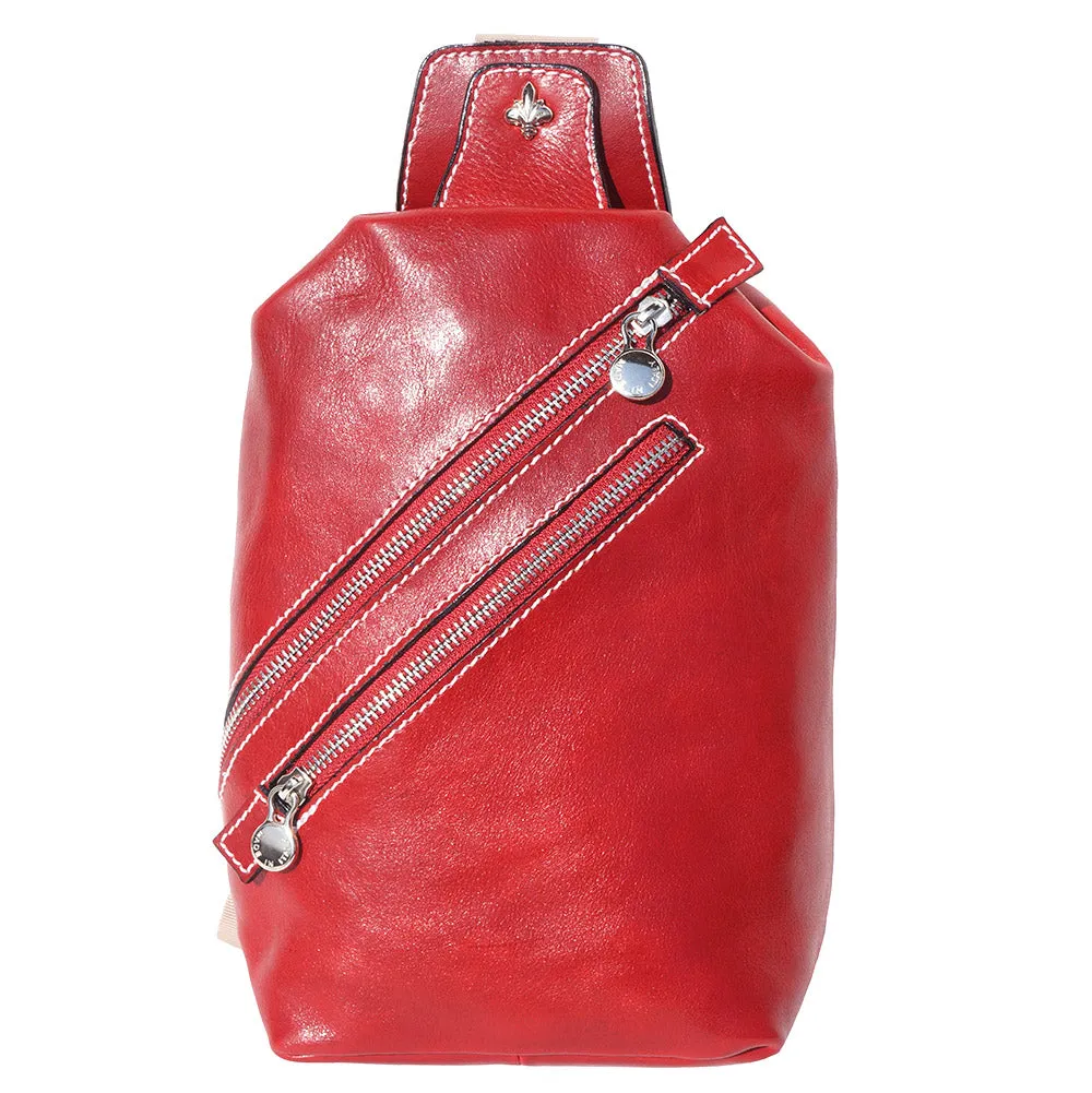 Leather waist bag for mens made in genuine calfskin leather