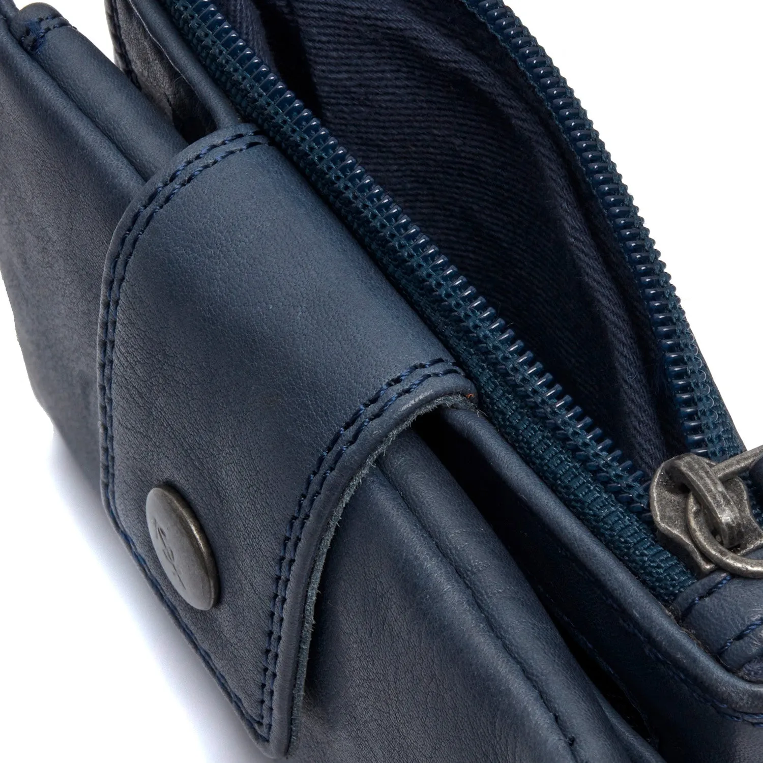 Leather Wallet Navy Mavona