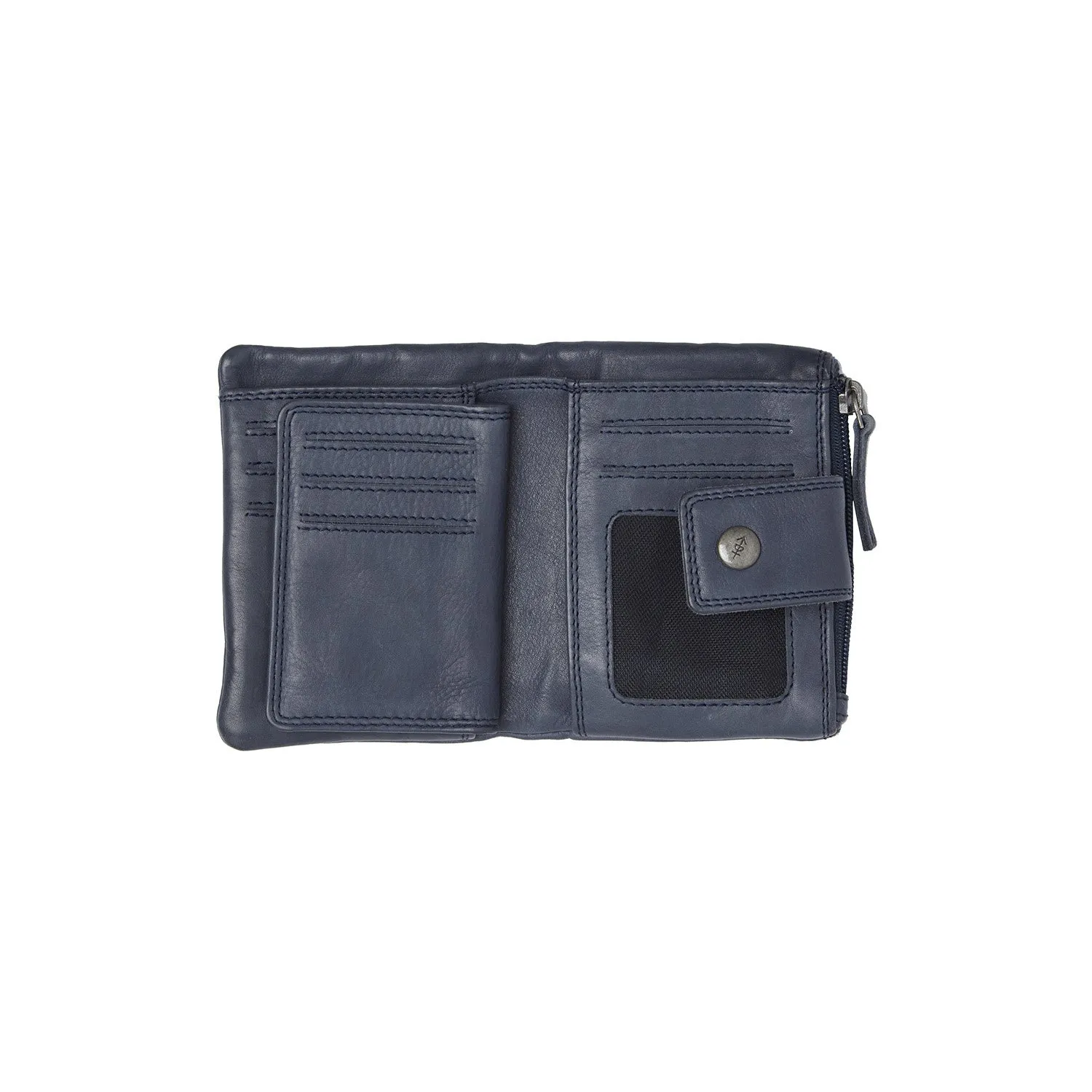 Leather Wallet Navy Mavona