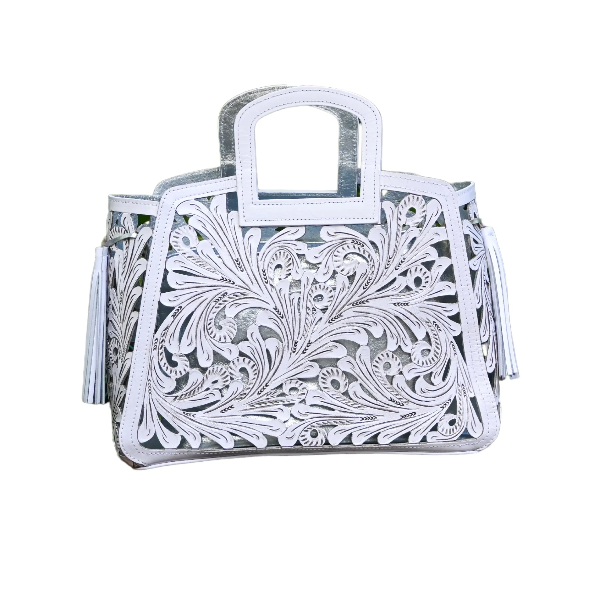 Leaves Leather Tote