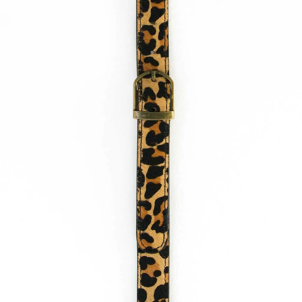Leopard Print Leather Bag Straps