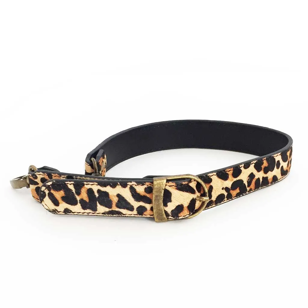 Leopard Print Leather Bag Straps