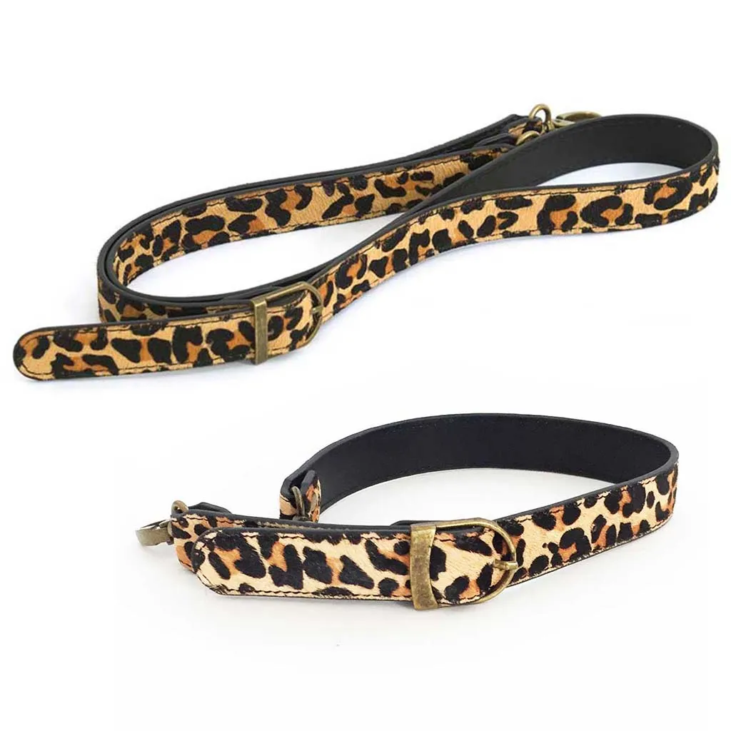 Leopard Print Leather Bag Straps