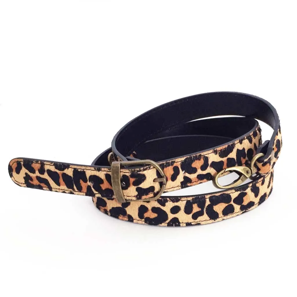 Leopard Print Leather Bag Straps