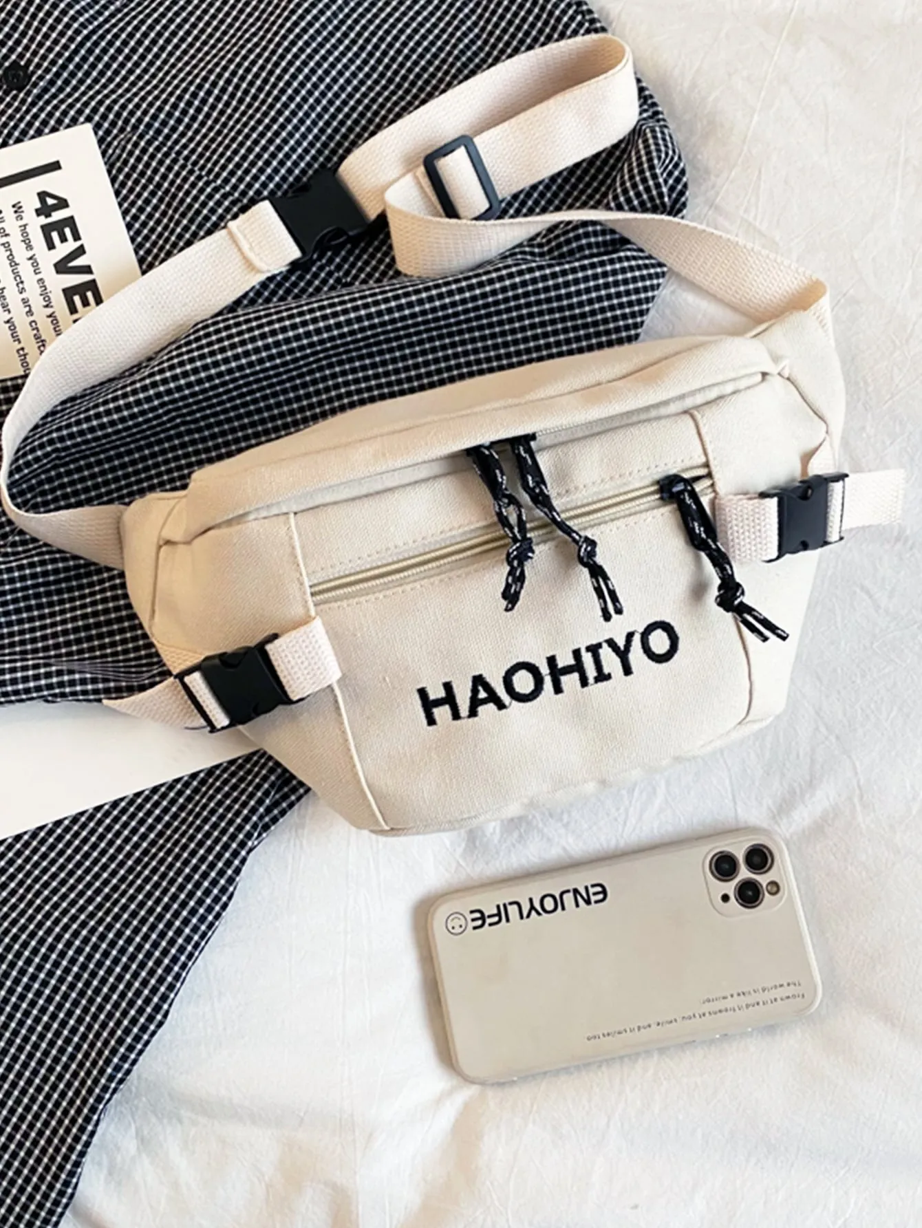 Letter Embroidered Fanny Pack