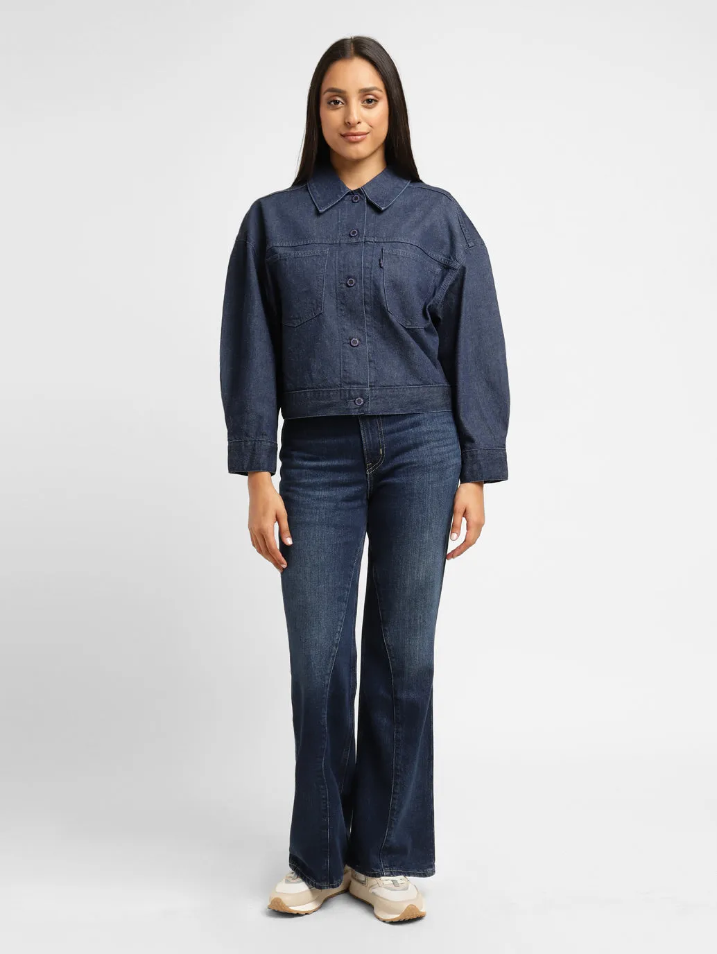 Levi's x Deepika Padukone Solid Navy Shirt Collar Denim Jacket