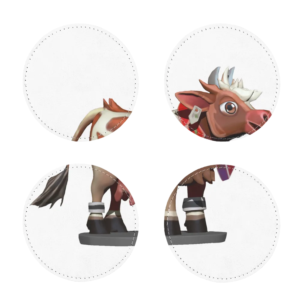 Light Brown Cow Sublimation Coasters Pack of Four