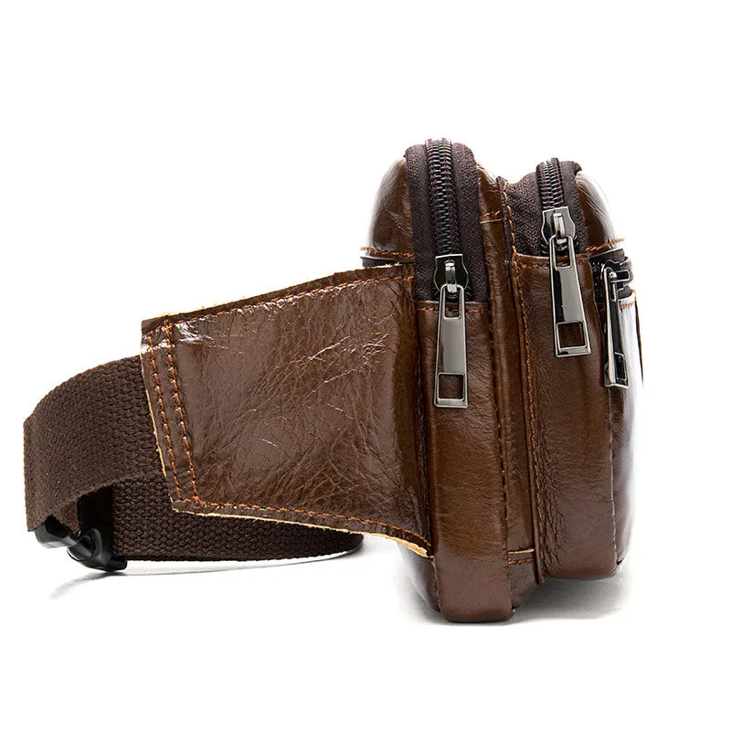 Men's Leather Fanny Packs Waist Bags