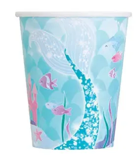 Mermaid 9oz Cups - 8 Cups/Pack or 96 Cups/Case