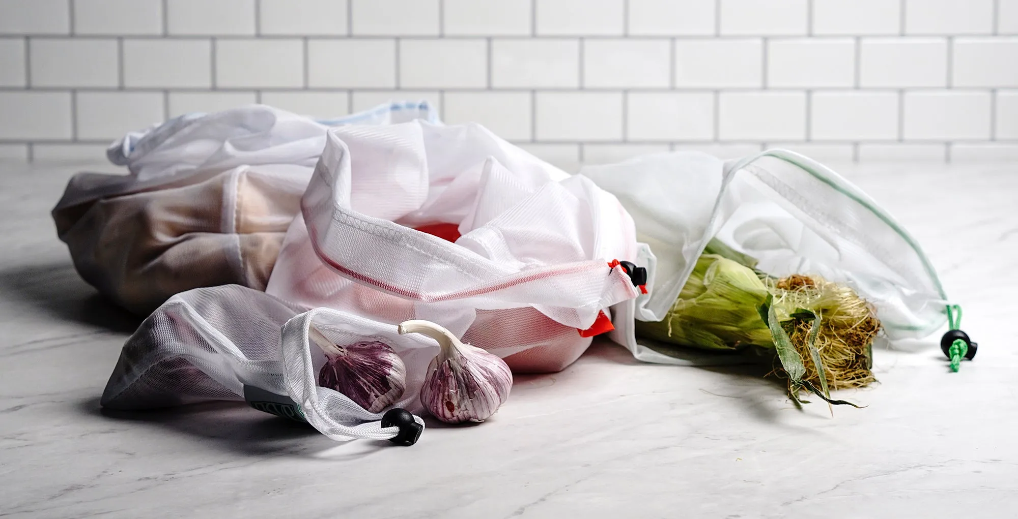 Mesh Produce Bags Set Of 3 - Medium