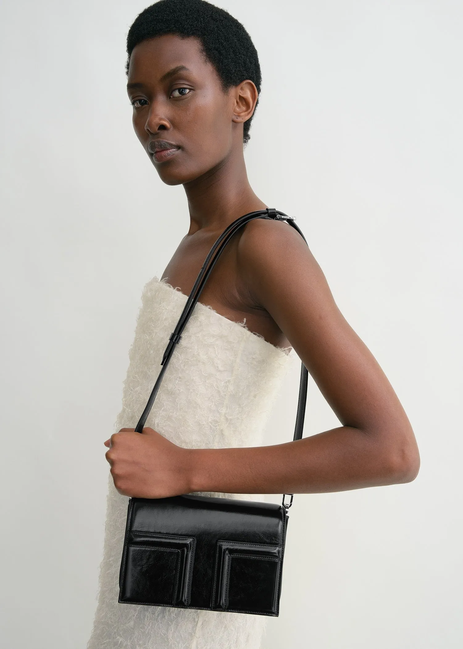 Mini T-Flap naplack-leather bag black