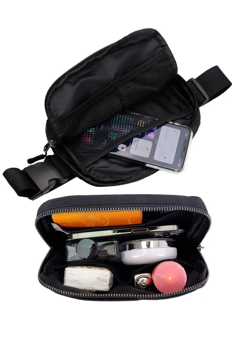 Minimal Matte Nylon Waist Bum Belt Bag Fanny Pack: Black