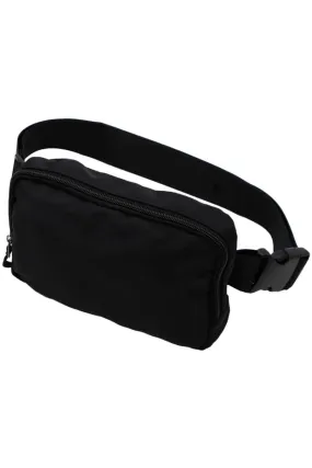Minimal Matte Nylon Waist Bum Belt Bag Fanny Pack: Black