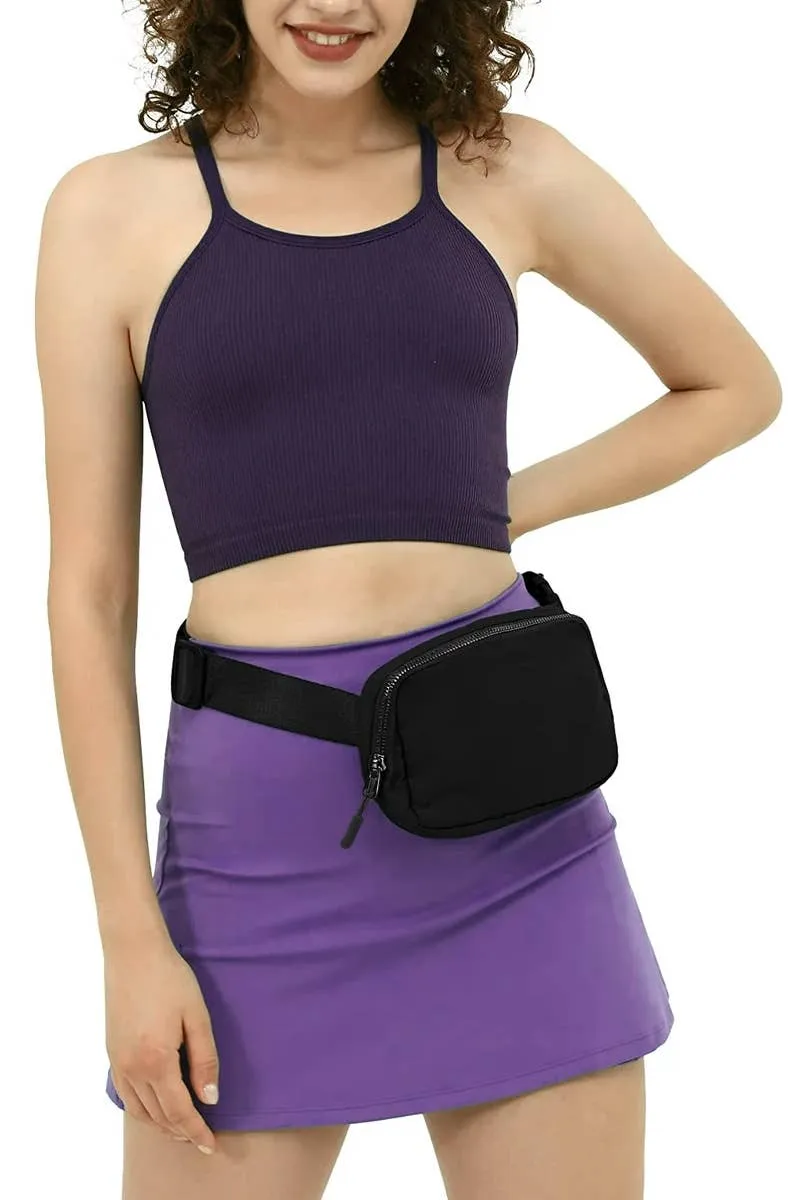 Minimal Matte Nylon Waist Bum Belt Bag Fanny Pack: Black