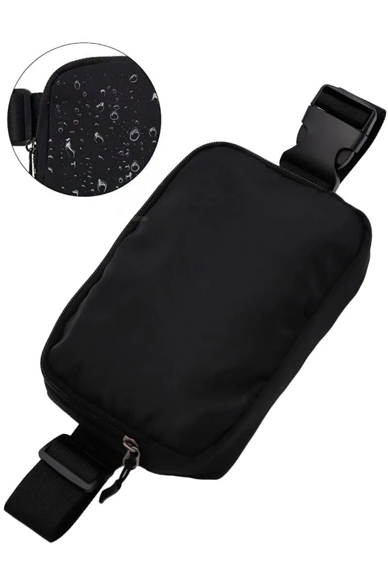 Minimal Matte Nylon Waist Bum Belt Bag Fanny Pack: Black