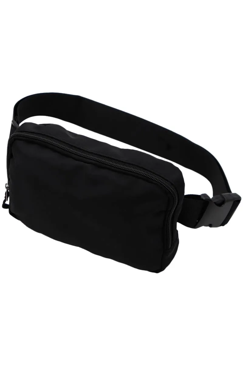 Minimal Matte Nylon Waist Bum Belt Bag Fanny Pack: Black