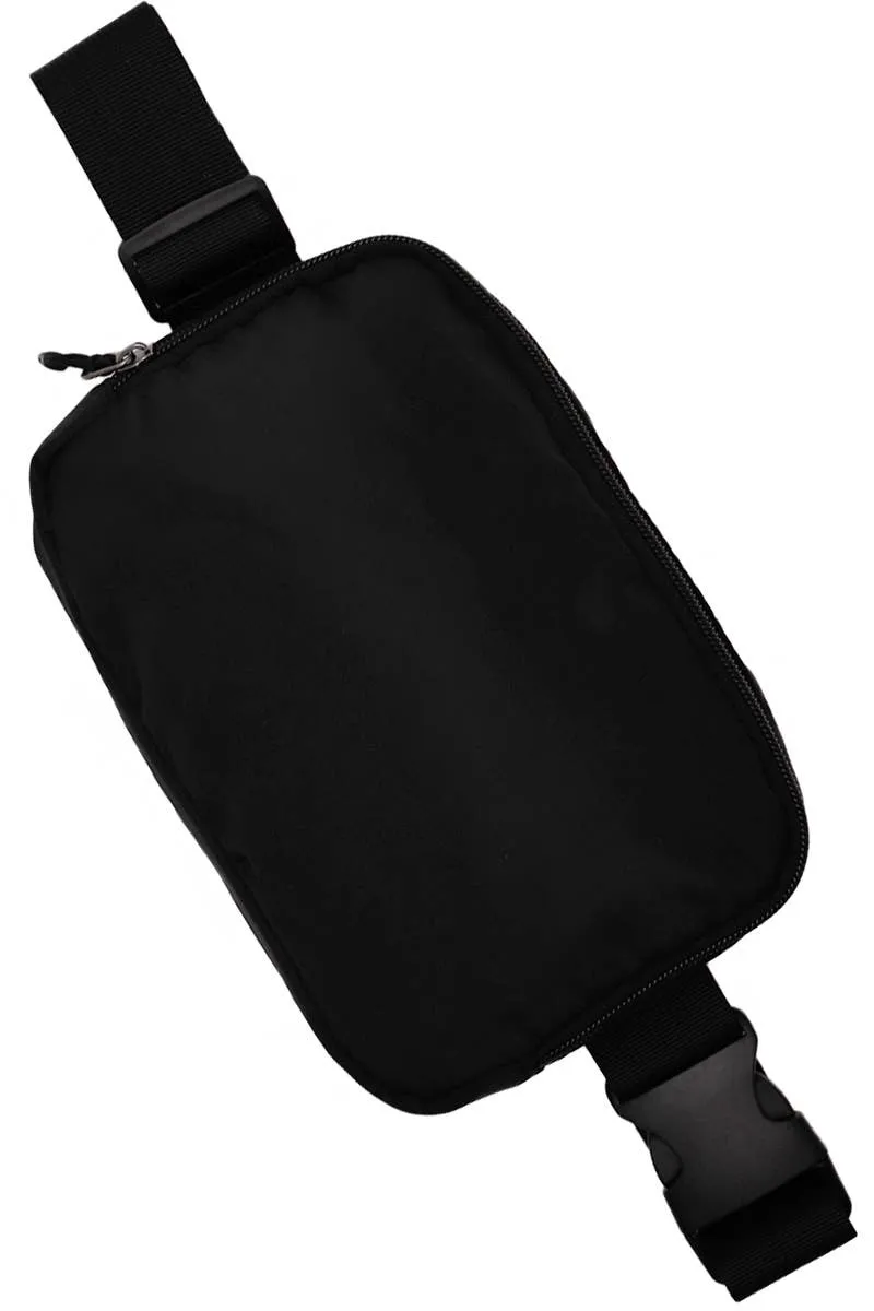 Minimal Matte Nylon Waist Bum Belt Bag Fanny Pack: Black