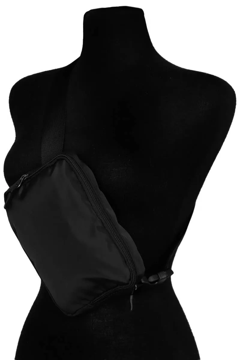 Minimal Matte Nylon Waist Bum Belt Bag Fanny Pack: Black