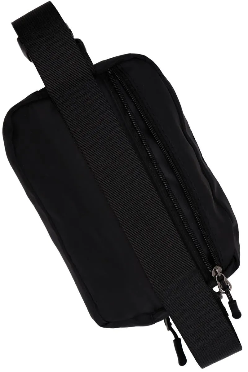 Minimal Matte Nylon Waist Bum Belt Bag Fanny Pack: Black