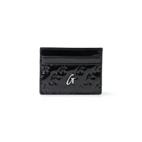 MONOGRAM SILVER CARD HOLDER - MIRROR BLACK