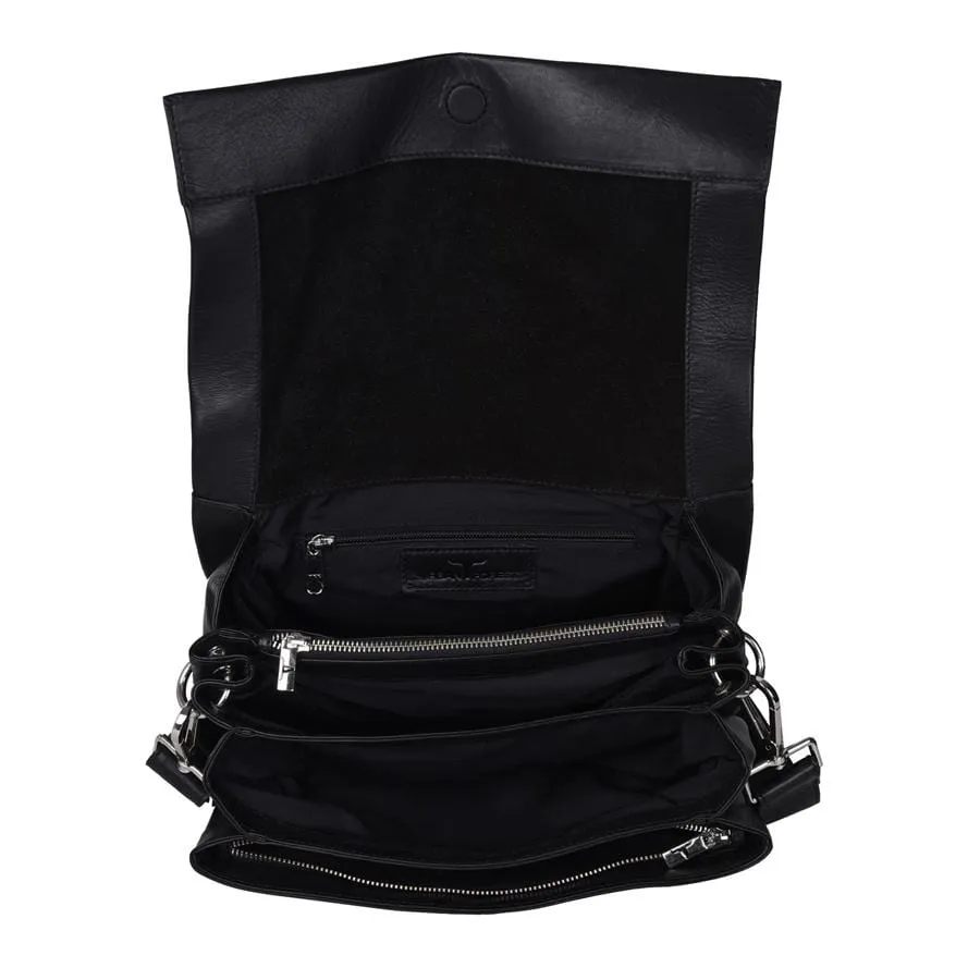 Monroe Large Leather Bag | Black